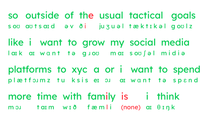 Word-by-word feedback